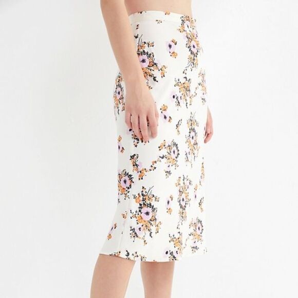 Urban Outfitters Slinky Floral Satin Slip Skirt - Picture 3 of 7